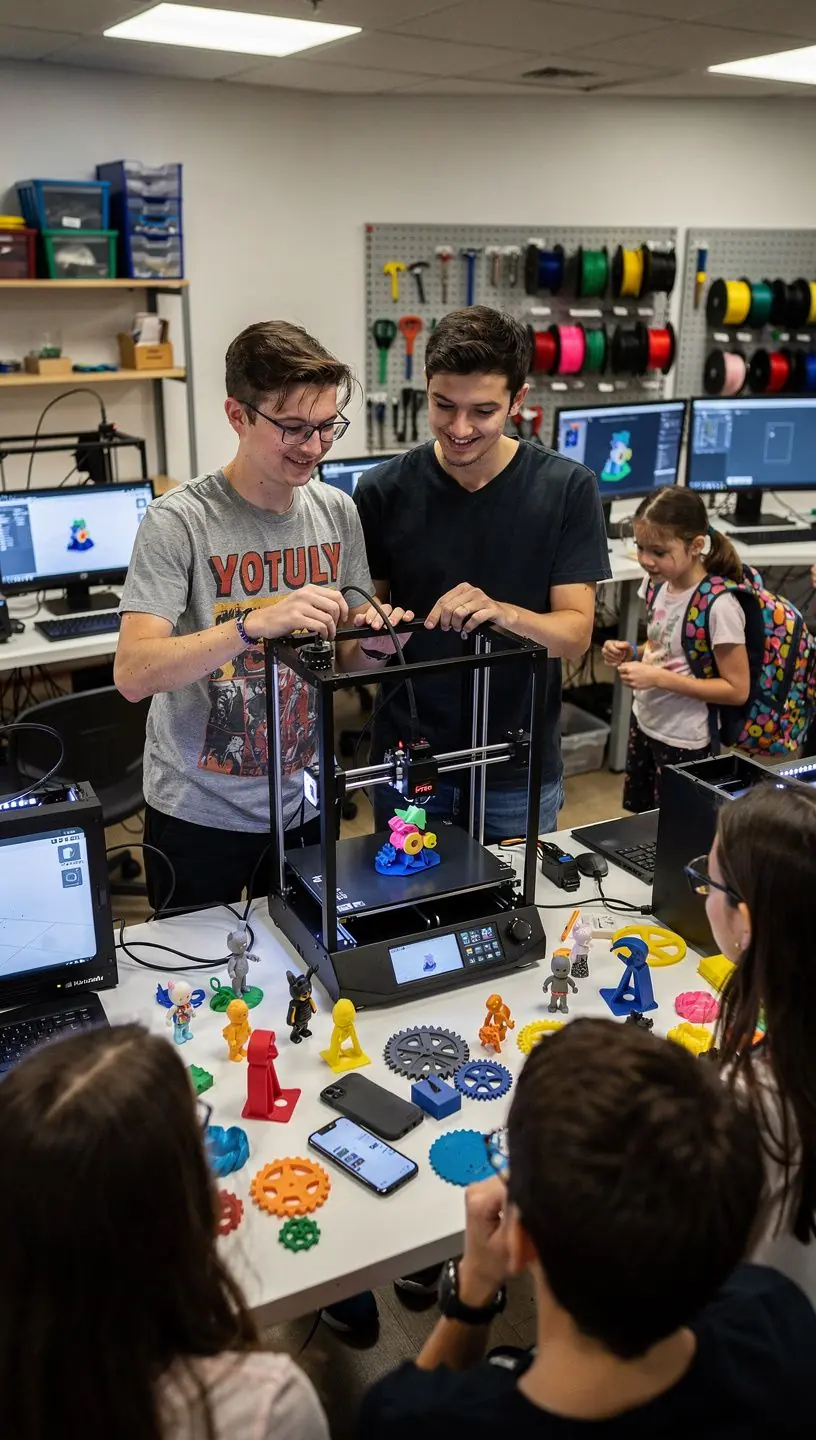 Inclusive DIY workspace promoting collaboration and creativity